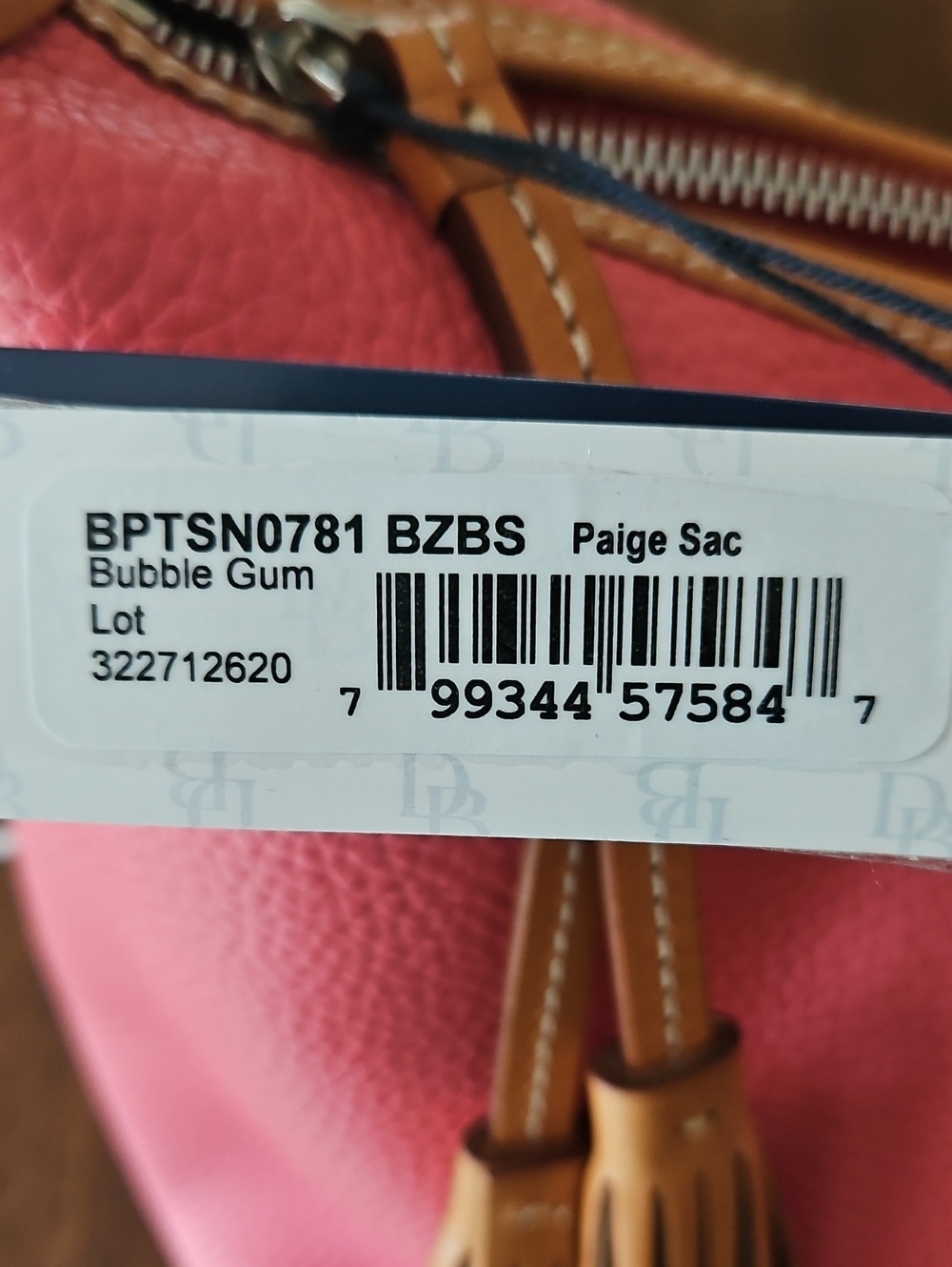 Dooney & Bourke Bubble Gum Pink Pebble Leather 'Paige' Sac - Picture 12 of 12